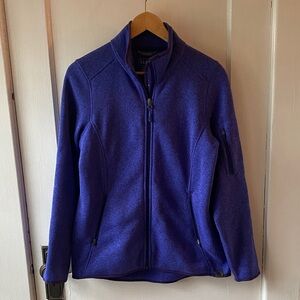 L.L. Bean Deep Purple Knit Zip Up Jacket
